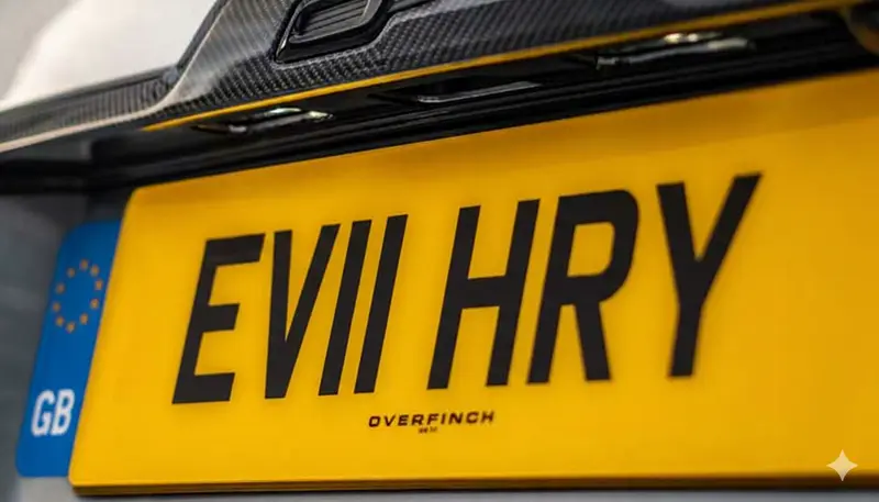 Close-up of the rear number plate EV11 HRY